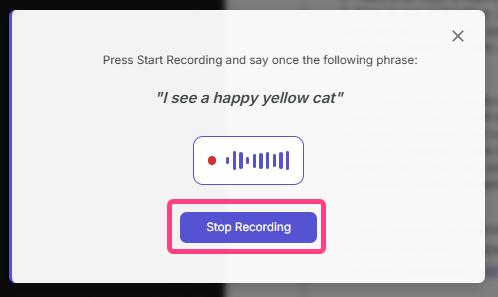 Audio check modal while finishing the recording